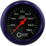 GAFFRIG 3 3/8 INCH GPS ANALOG SPEEDOMETER KIT - CARBON FIBER - 90 MPH, 120 MPH, 160 MPH