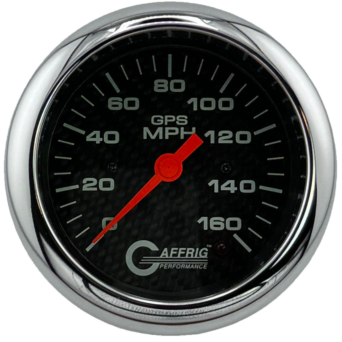 GAFFRIG 3 3/8 INCH GPS ANALOG SPEEDOMETER KIT - CARBON FIBER - 90 MPH, 120 MPH, 160 MPH