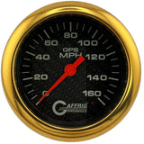 GAFFRIG 3 3/8 INCH GPS ANALOG SPEEDOMETER KIT - CARBON FIBER - 90 MPH, 120 MPH, 160 MPH