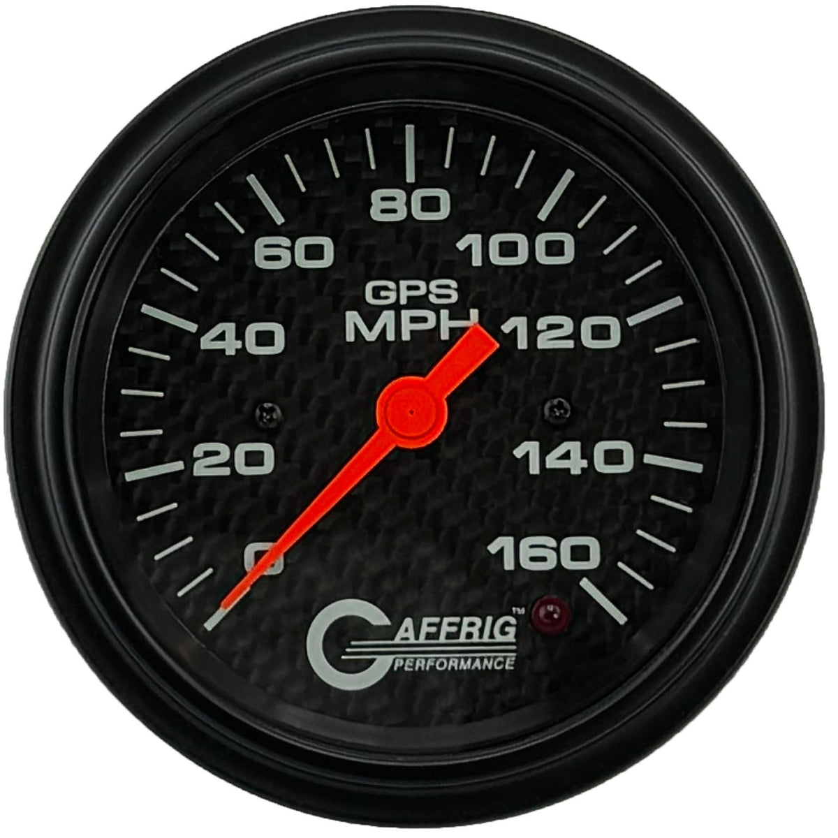 GAFFRIG 3 3/8 INCH GPS ANALOG SPEEDOMETER KIT - CARBON FIBER - 90 MPH, 120 MPH, 160 MPH