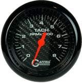 GAFFRIG 3 3/8 INCH ELECTRIC TACHOMETER 6000 & 8000 RPM CARBON FIBER FAT RIM (338) / BLACK / 8000