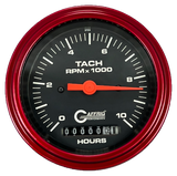 GAFFRIG 3 3/8 INCH ELECTRIC TACH/HOUR METER 0-10000 RPM GAUGE STEP RIM (008) / RED / BLACK