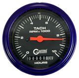 GAFFRIG 3 3/8 INCH ELECTRIC TACH/HOUR METER 0-10000 RPM GAUGE STEP RIM (008) / PURPLE / BLACK