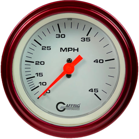 GAFFRIG 3 3/8 INCH MECHANICAL DRY SPEEDOMETER 45 MPH - HEAD ONLY STEP RIM (008) / RED / WHITE