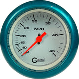 GAFFRIG 3 3/8 INCH MECHANICAL DRY SPEEDOMETER 45 MPH - HEAD ONLY FAT RIM (338) / TEAL / WHITE