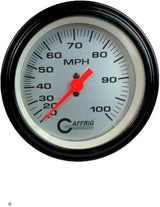 GAFFRIG 3 3/8 INCH MECHANICAL DRY SPEEDOMETER 100 MPH - HEAD ONLY STEP RIM (008) / BLACK / PLATINUM