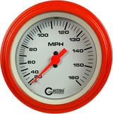 GAFFRIG 3 3/8 INCH MECHANICAL DRY SPEEDOMETER 160 MPH - HEAD ONLY STEP RIM (008) / ORANGE / WHITE