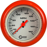 GAFFRIG 3 3/8 INCH MECHANICAL DRY SPEEDOMETER 160 MPH - HEAD ONLY FAT RIM (338) / ORANGE / WHITE