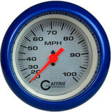 GAFFRIG 3 3/8 INCH MECHANICAL DRY SPEEDOMETER 100 MPH KIT - WHITE, BLACK, PLATINUM