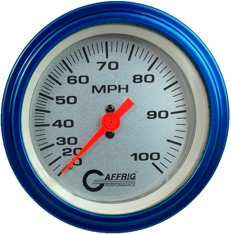GAFFRIG 3 3/8 INCH MECHANICAL DRY SPEEDOMETER 100 MPH KIT - WHITE, BLACK, PLATINUM