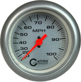 GAFFRIG 3 3/8 INCH MECHANICAL DRY SPEEDOMETER 100 MPH KIT - WHITE, BLACK, PLATINUM