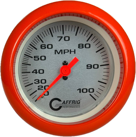 GAFFRIG 3 3/8 INCH MECHANICAL DRY SPEEDOMETER 100 MPH KIT - WHITE, BLACK, PLATINUM