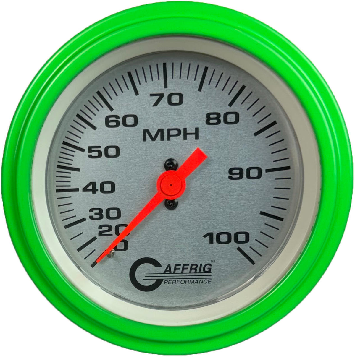 GAFFRIG 3 3/8 INCH MECHANICAL DRY SPEEDOMETER 100 MPH KIT - WHITE, BLACK, PLATINUM