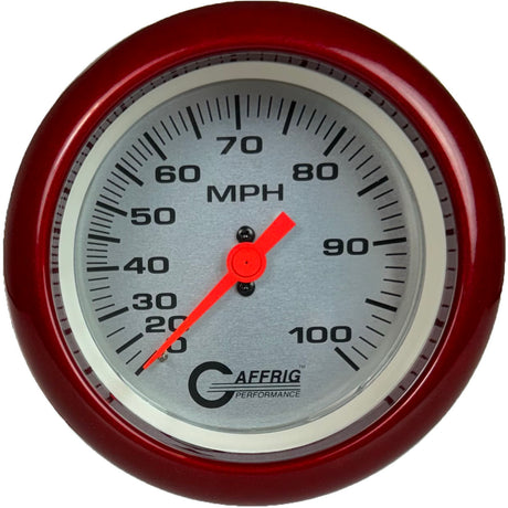 GAFFRIG 3 3/8 INCH MECHANICAL DRY SPEEDOMETER 100 MPH KIT - WHITE, BLACK, PLATINUM