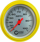GAFFRIG 3 3/8 INCH MECHANICAL DRY SPEEDOMETER 100 MPH KIT - WHITE, BLACK, PLATINUM
