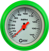 GAFFRIG 3 3/8 INCH MECHANICAL DRY SPEEDOMETER 140 MPH KIT STEP RIM (008) / LIME GREEN / WHITE