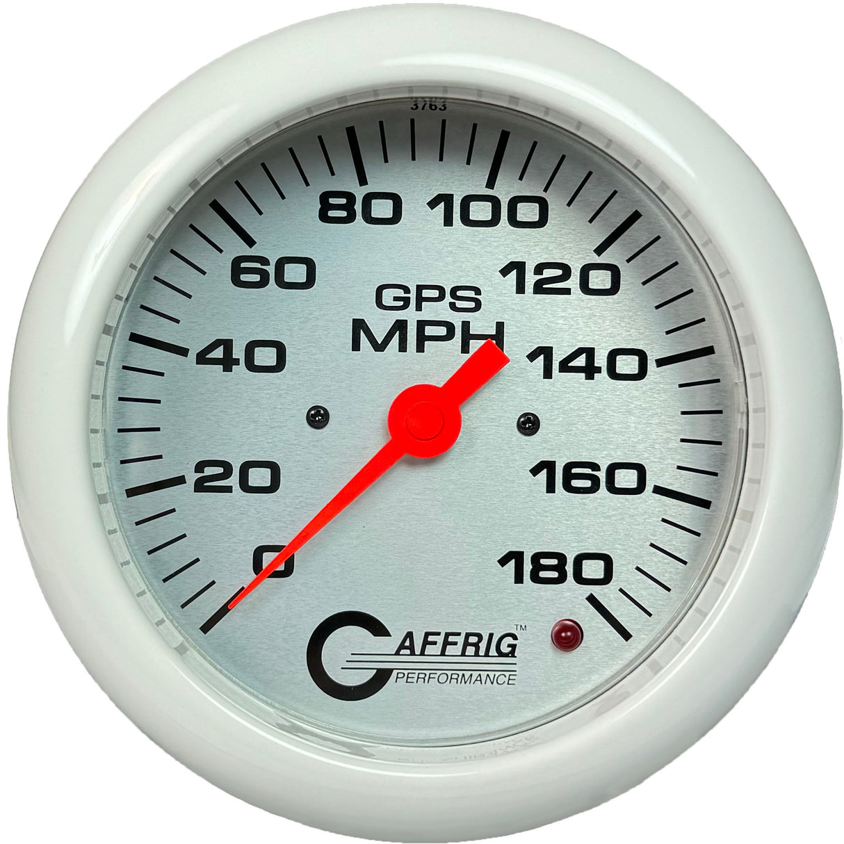 GAFFRIG 4 5/8 INCH GPS SPEEDOMETER - HEAD ONLY - PLATINUM WHITE / 180 MPH