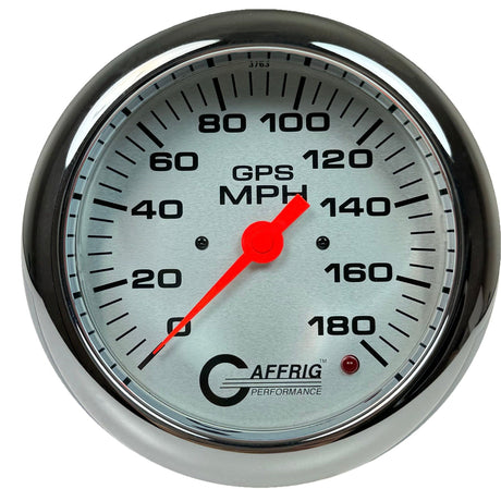 GAFFRIG 4 5/8 INCH GPS SPEEDOMETER - HEAD ONLY - PLATINUM CHROME/POLISHED / 180 MPH