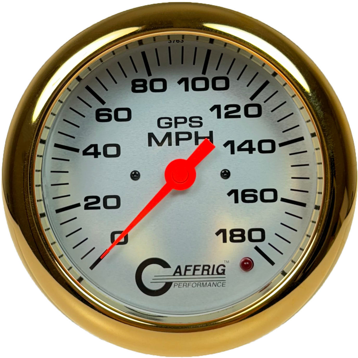 GAFFRIG 4 5/8 INCH GPS SPEEDOMETER - HEAD ONLY - PLATINUM GOLD / 180 MPH