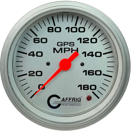 GAFFRIG 4 5/8 INCH GPS SPEEDOMETER - HEAD ONLY - PLATINUM NO FAT RIM (STANDARD) / 180 MPH