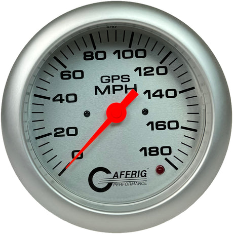 GAFFRIG 4 5/8 GPS ANALOG SPEEDOMETER KIT - PLATINUM FAT RIM (458) / PLATINUM / 180 MPH