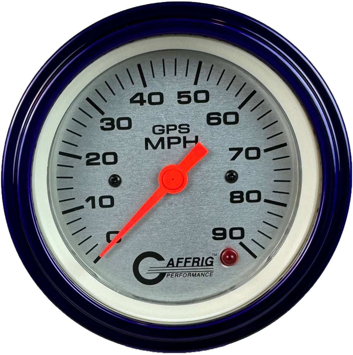 GAFFRIG 3 3/8 INCH GPS SPEEDOMETER - HEAD ONLY - PLATINUM STEP RIM (008) / PURPLE / 90 MPH