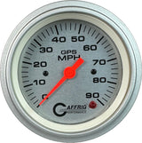 GAFFRIG 3 3/8 INCH GPS SPEEDOMETER - HEAD ONLY - PLATINUM STEP RIM (008) / PLATINUM / 90 MPH