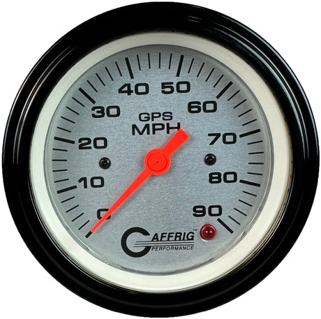 GAFFRIG 3 3/8 INCH GPS SPEEDOMETER KIT - PLATINUM STEP RIM (008) / BLACK / 90 MPH