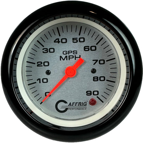 GAFFRIG 3 3/8 INCH GPS SPEEDOMETER KIT - PLATINUM FAT RIM (338) / BLACK / 90 MPH