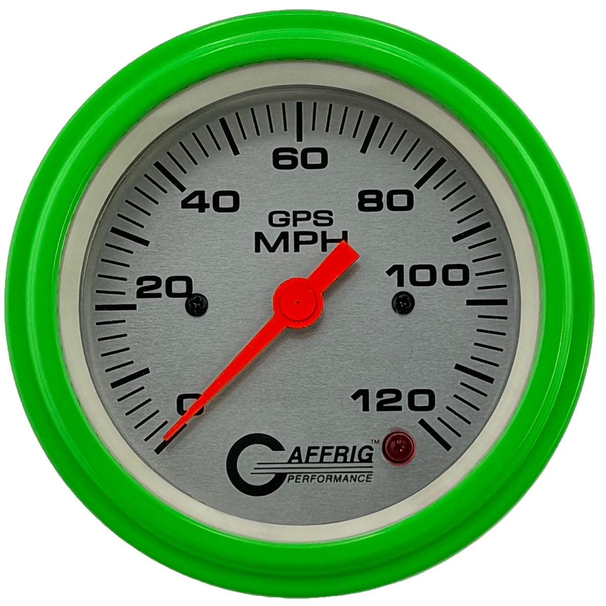 GAFFRIG 3 3/8 INCH GPS SPEEDOMETER - HEAD ONLY - PLATINUM - 90 MPH, 120 MPH, 160 MPH