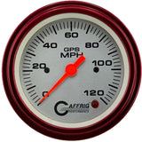 GAFFRIG 3 3/8 INCH GPS SPEEDOMETER - HEAD ONLY - PLATINUM - 90 MPH, 120 MPH, 160 MPH