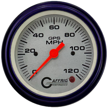 GAFFRIG 3 3/8 INCH GPS SPEEDOMETER - HEAD ONLY - PLATINUM - 90 MPH, 120 MPH, 160 MPH