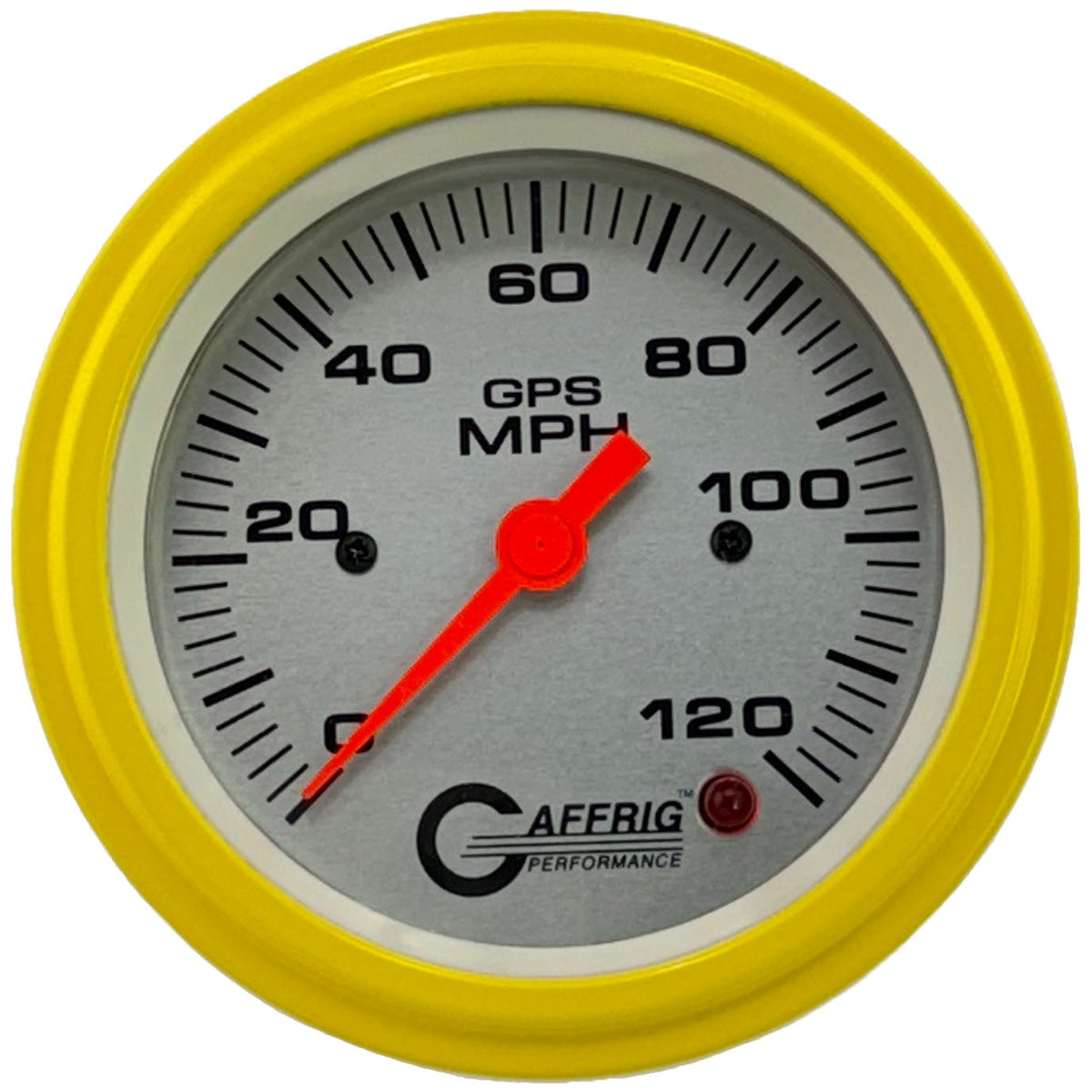 GAFFRIG 3 3/8 INCH GPS SPEEDOMETER - HEAD ONLY - PLATINUM - 90 MPH, 120 MPH, 160 MPH