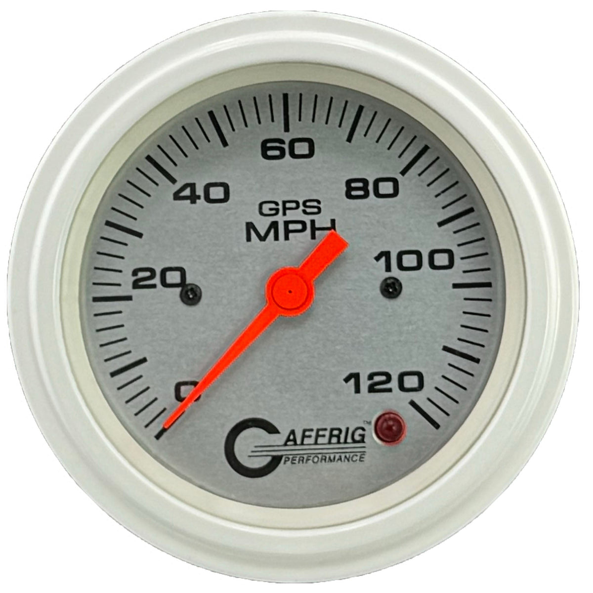 GAFFRIG 3 3/8 INCH GPS SPEEDOMETER - HEAD ONLY - PLATINUM - 90 MPH, 120 MPH, 160 MPH