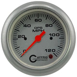 GAFFRIG 3 3/8 INCH GPS SPEEDOMETER - HEAD ONLY - PLATINUM - 90 MPH, 120 MPH, 160 MPH