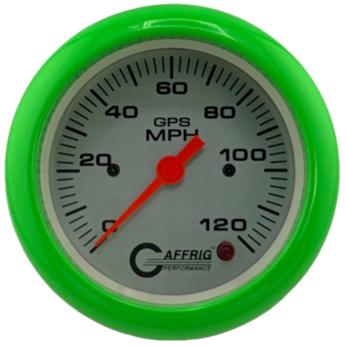 GAFFRIG 3 3/8 INCH GPS SPEEDOMETER - HEAD ONLY - PLATINUM - 90 MPH, 120 MPH, 160 MPH