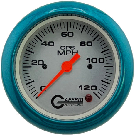 GAFFRIG 3 3/8 INCH GPS SPEEDOMETER - HEAD ONLY - PLATINUM - 90 MPH, 120 MPH, 160 MPH