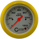 GAFFRIG 3 3/8 INCH GPS SPEEDOMETER - HEAD ONLY - PLATINUM - 90 MPH, 120 MPH, 160 MPH