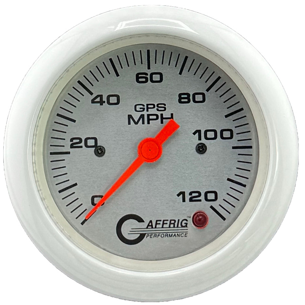 GAFFRIG 3 3/8 INCH GPS SPEEDOMETER - HEAD ONLY - PLATINUM - 90 MPH, 120 MPH, 160 MPH