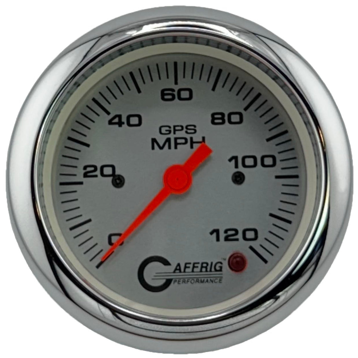 GAFFRIG 3 3/8 INCH GPS SPEEDOMETER - HEAD ONLY - PLATINUM - 90 MPH, 120 MPH, 160 MPH
