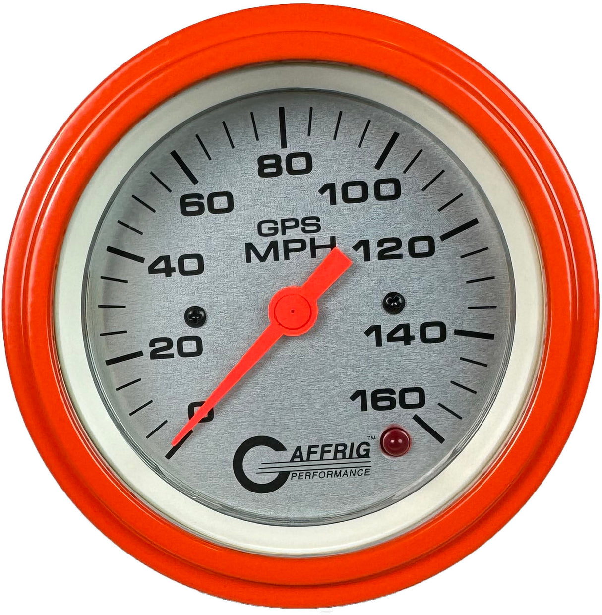 GAFFRIG 3 3/8 INCH GPS SPEEDOMETER - HEAD ONLY - PLATINUM STEP RIM (008) / ORANGE / 160 MPH