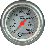 GAFFRIG 3 3/8 INCH GPS SPEEDOMETER - HEAD ONLY - PLATINUM FAT RIM (338) / PLATINUM / 160 MPH