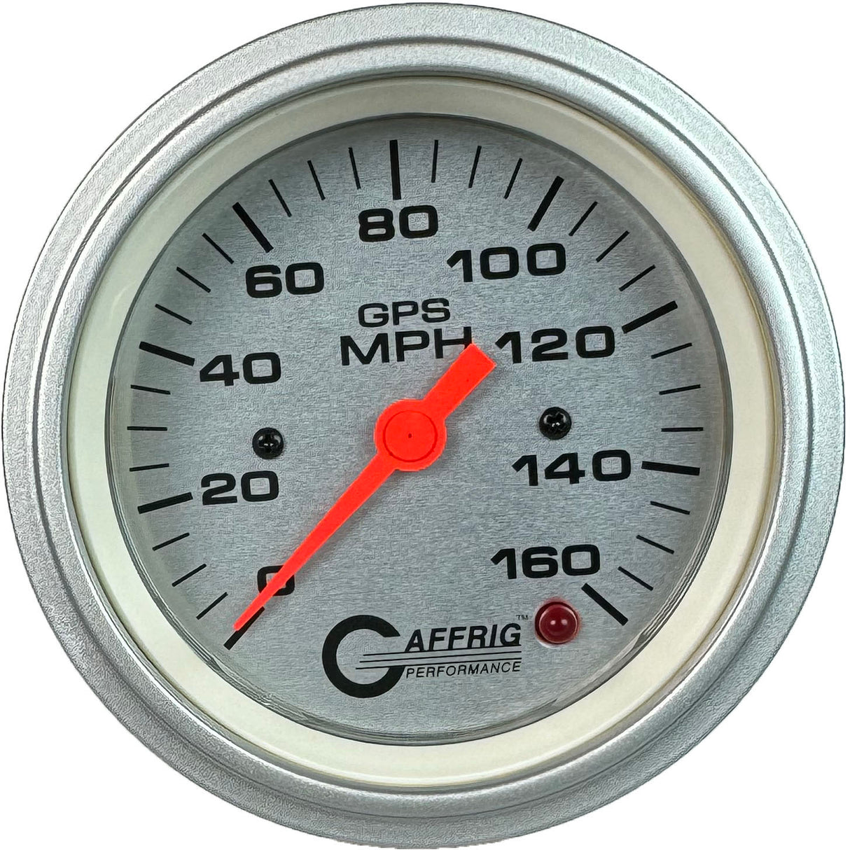 GAFFRIG 3 3/8 INCH GPS SPEEDOMETER - HEAD ONLY - PLATINUM STEP RIM (008) / PLATINUM / 160 MPH