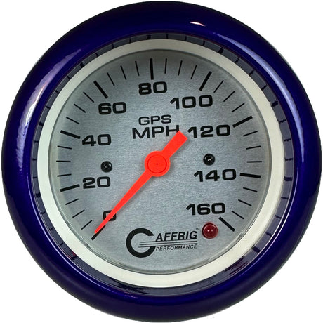 GAFFRIG 3 3/8 INCH GPS SPEEDOMETER KIT - PLATINUM FAT RIM (338) / PURPLE / 160 MPH