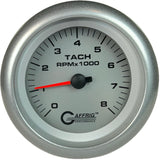 GAFFRIG 3 3/8 INCH ELECTRIC TACHOMETER 6000, 8000 & 10000 RPM PLATINUM FAT RIM (338) / PLATINUM / 8000