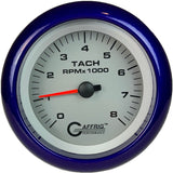 GAFFRIG 3 3/8 INCH ELECTRIC TACHOMETER 6000, 8000 & 10000 RPM PLATINUM FAT RIM (338) / PURPLE / 8000