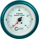 GAFFRIG PART #4762 3 3/8 ELECTRIC TACHOMETER 0-4000 RPM DIESEL WHITE STEP RIM (008) / TEAL