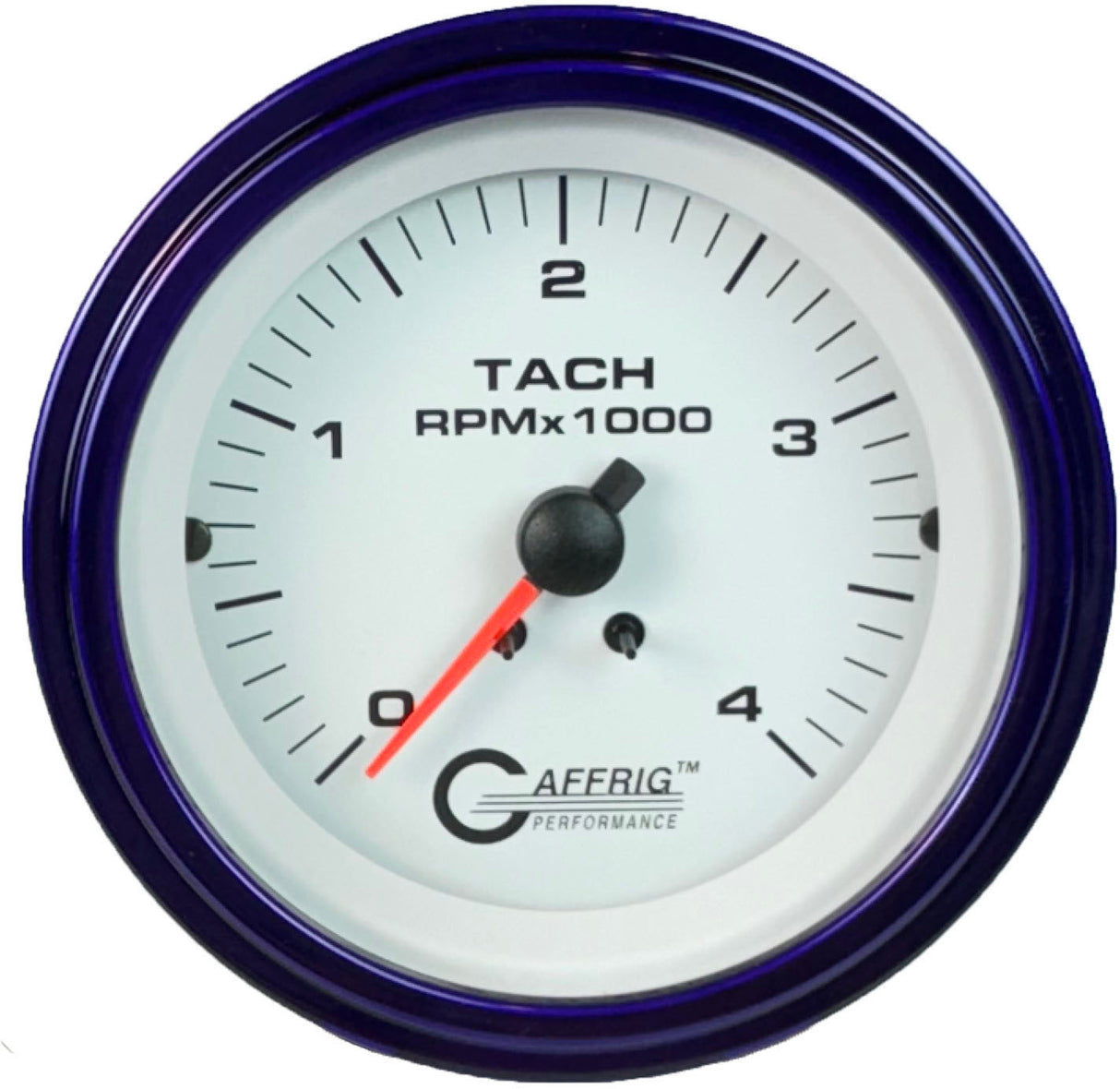 GAFFRIG PART #4762 3 3/8 ELECTRIC TACHOMETER 0-4000 RPM DIESEL WHITE STEP RIM (008) / PURPLE