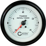 GAFFRIG PART #4762 3 3/8 ELECTRIC TACHOMETER 0-4000 RPM DIESEL WHITE STEP RIM (008) / BLACK