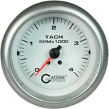 GAFFRIG PART #4762 3 3/8 ELECTRIC TACHOMETER 0-4000 RPM DIESEL WHITE FAT RIM (338) / PLATINUM